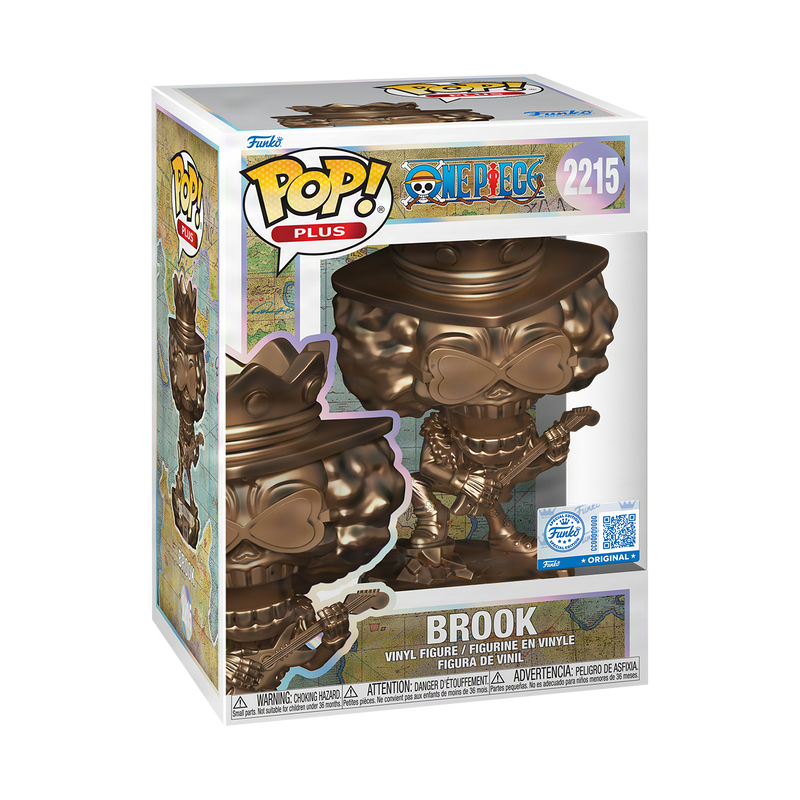 One Piece POP! Plus Vinyl Figure Brook Statue (Bronze) (Funko Original) #2215 with POP! Protector